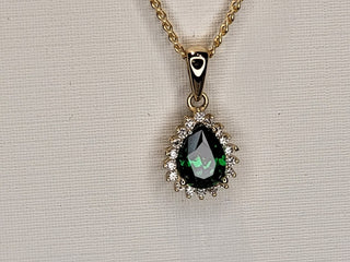 Anhänger 585/- Gold Zirkonia Grün und Weiß