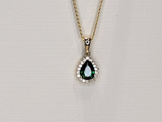 Anhänger 585/- Gold Zirkonia Grün und Weiß