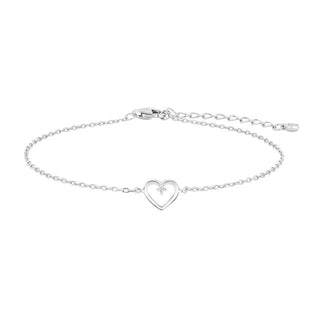 Armband Herz 925/- rh Zirkonia