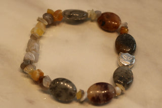 Armband Achat/Phyritquarz 925/- Katze