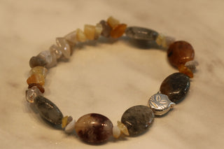 Armband Achat/Phyritquarz 925/- Katze