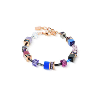 Coeur de Lion GeoCUBE® Iconic Armband Blue Moon roségold