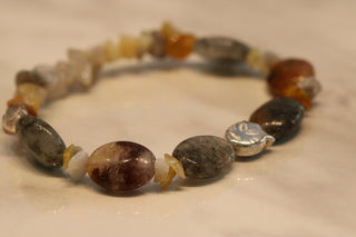 Armband Achat/Phyritquarz 925/- Katze