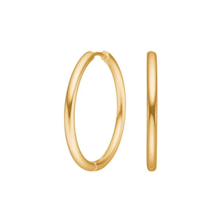 1 Paar CALMA Creolen 30842182800 aus poliertem Edelstahl mit IP Gold und 30 mm Außendurchmesser
