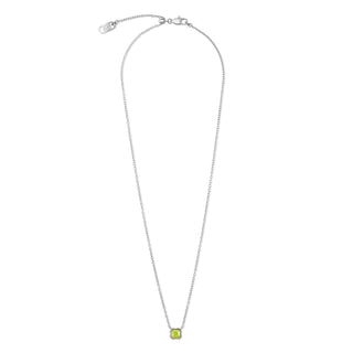 Coeur de Lion Birthstone Halskette August grüne Jade Silber