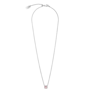 Coeur de Lion Birthstone Halskette Oktober Rosenquarz Silber