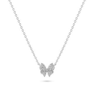 Halskette 925/- rh Schmetterling Zirkonia