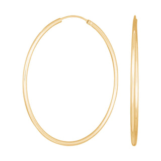 Creolen aus vergoldetem 925 Silber, 40 mm Durchmesser, 1,5 mm breit, polierte Oberfläche, 1 Paar, Artikelnummer 10015166⠋