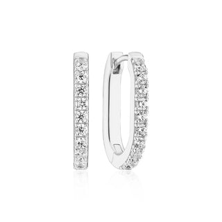 Creolen 925/- Silber rhodiniert  Zirkonia