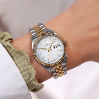Herrenuhr Dugena Metallband Bicolor Saphirglas