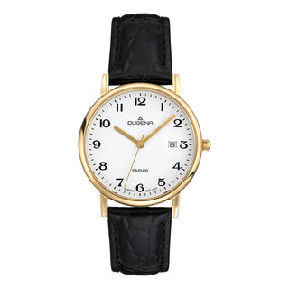 Herrenuhr Dugena Zenit Goldplattiert Lederband