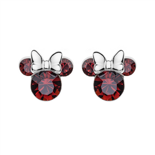 Ohrstecker Minnie Mouse Silber 925 Crystal Rot