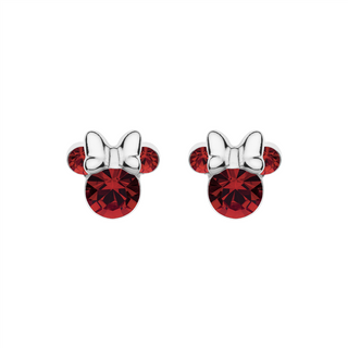 Ohrstecker Minnie Mouse Silber 925 Crystal Rot