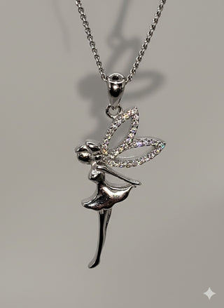 Halskette Elfe 925/- Silber rhodiniert mit Zirkonia
