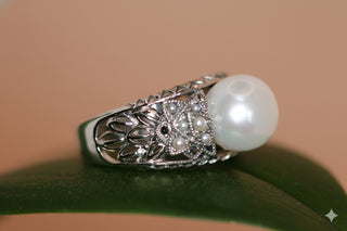 Ring 925/- Süßwasserzuchtperle Markasit
