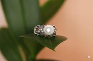 Ring 925/- Süßwasserzuchtperle Markasit
