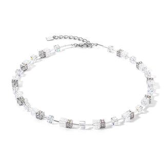 GeoCUBE® Iconic Nature Halskette silber-weiß