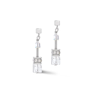 GeoCUBE® Iconic Nature Ohrringe silber-weiß