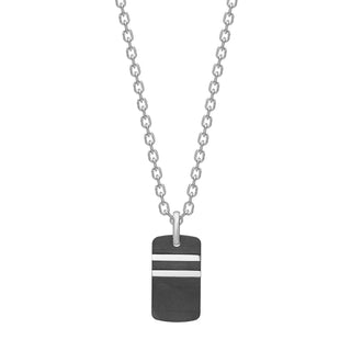 Halskette mit Anhänger Carbon und Edelstahl