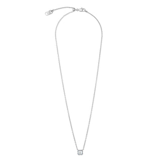 Coeur de Lion Birthstone April Halskette Weißer Quarz Silber