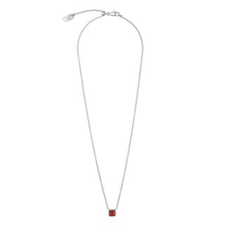 Coeur de Lion Birthstone Halskette Januar roter Achat Silber