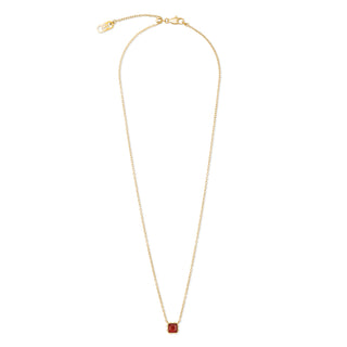 Coeur de Lion Birthstone Halskette Januar roter Achat Gold