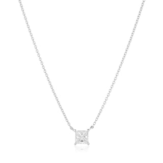 Halskette 925/- rh mit Zirkonia Quadrat