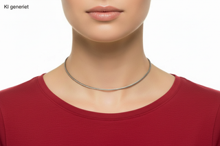 Halsreif mit rotem T-Shirt – KI generiert