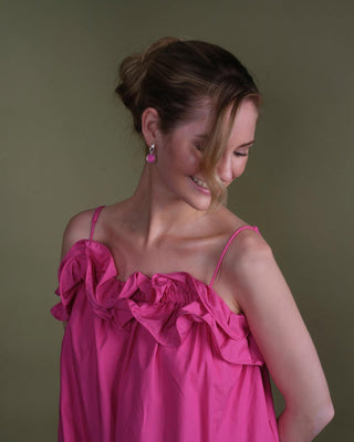 Einhänger Quarz-Glas facettiert 925/- rh Rosa