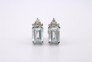 Ohrstecker 750/- WG Aqua 0,80ct Brill 0,09 Gvs