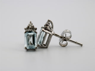 Ohrstecker 750/- WG Aqua 0,80ct Brill 0,09 Gvs