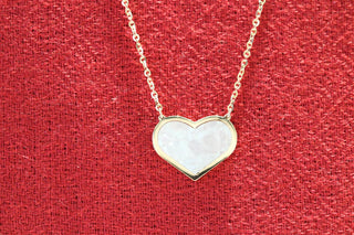 Halskette mit Herz 585/- Gelbgold und  weißem Perlmutt