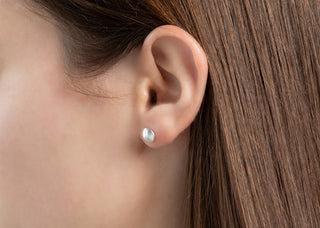 Ohrstecker 925/- matt  Knopf groß