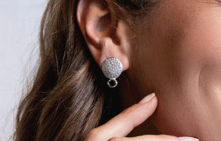 Ohrstecker Silber 925 Rauchquarz 0,43 ct Gehämmert