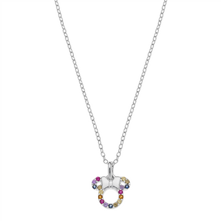 Halskette 925/- Silber MINNIE MOUSE Zirkonia bunt