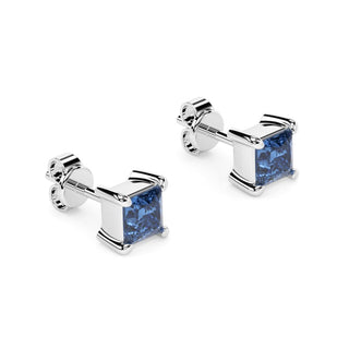Ohrstecker 925/- Silber mit blauen Zirkonia