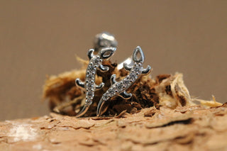 Ohrstecker 925/- rh Eidechse Zirkonia