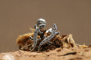 Ohrstecker 925/- rh Eidechse Zirkonia