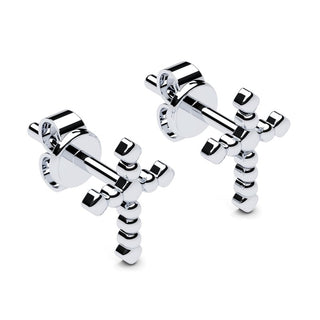 Ohrstecker Kreuz Silber 925 Kugeldesign