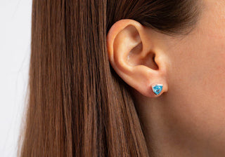 Ohrstecker 925/- Blautopas Triangel
