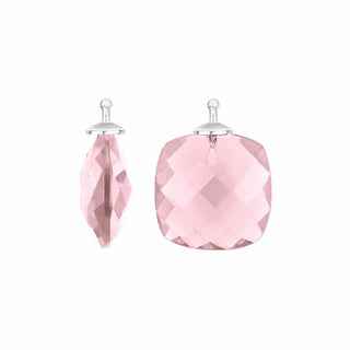 Einhänger Quarz-Glas facettiert 925/- rh Rosa