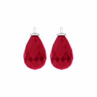 Einhänger Quarz-Glas facettiert 925/- rh Rot