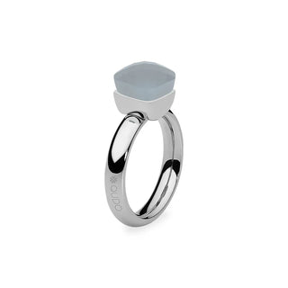 Qudo Ring Edelstahl Light Grey Opal W58