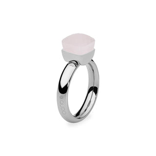 Qudo Ring Edelstahl Kristallstein Rosa W54