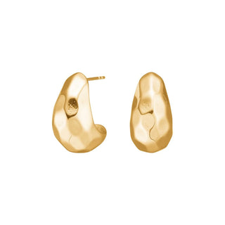 1 Paar SALINO Creolen 30842232800 aus Edelstahl mit IP Gold und glänzender Oberfläche in gehämmerter Optik