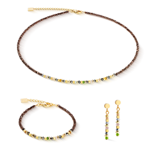 Coeur de Lion Armband golden Whisper braun-oliv