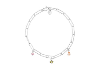 Armband 925/-rh, Zirkonia bunt