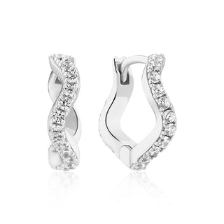 Creolen Ellera Waves 925/- rh Zirkonia