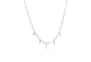 Sif Jacobs Halskette 925/- Silber rhodiniert &  Zirkonia