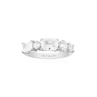 Ring 925/- rh Zirkonia weiß